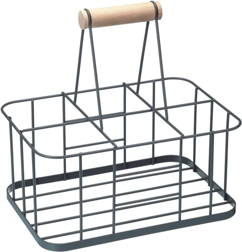 Kitchencraft Living Nostalgia Cestello Portabottiglie In Rete Metallica A 6 Scomparti, 29 Cm X 20 Cm X 13 Cm - Grigio