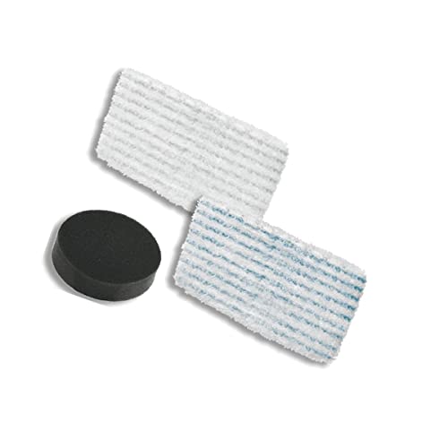 Rowenta Zr005804 - Set Di 2 Salviette In Microfibra E 1 Filtro In Schiuma, Compatibili Con Pulitori A Vapore Clean & Steam Révolution, Colore: Blu/Bia