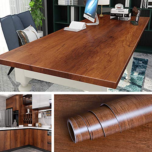 Livelynine 40Cmx10M Carta Adesiva Legno Per Mobili Top Cucina Tavoli Pellicola Adesiva Mobili Rivestimento Mobili Adesivo Legno Adesivi Per Mobili Ade