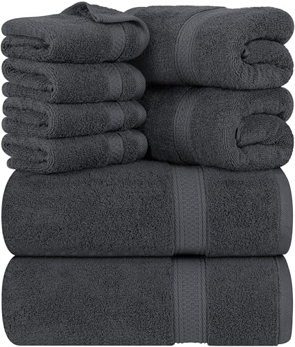 Utopia Towels, Set Di Asciugamani Da 8 Pezzi, 2 Asciugamani Da Bagno, 2 Asciugamani A Mano E 4 Panni Da Lavare, Altamente Assorbente Per Bagno, Palest