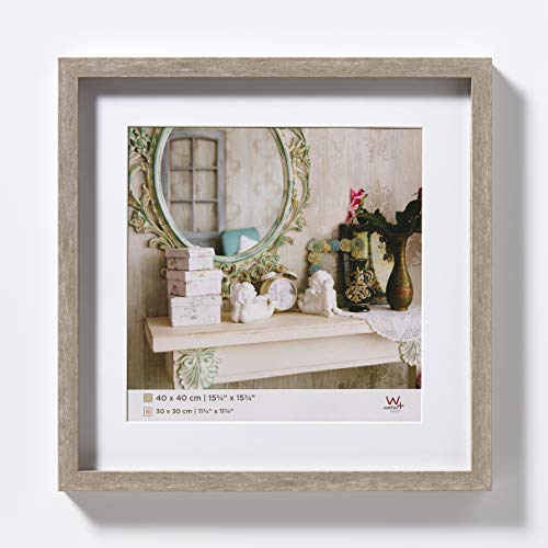 Walther Design Grigia 40 X 40 Cm Con Passe-Partout, Cornice In Legno Stoccolma Ea444D