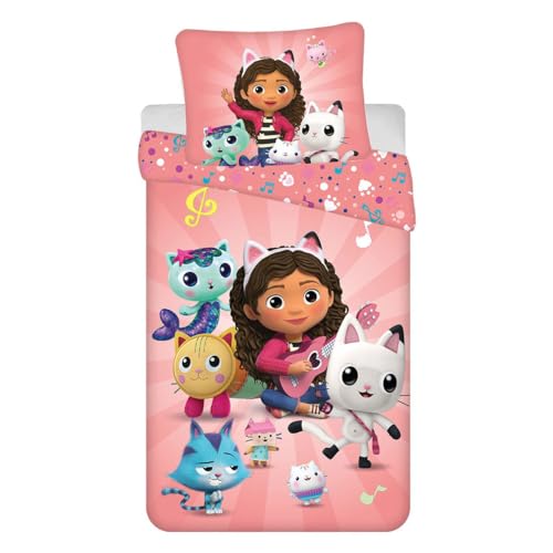 Gabby'S Dollhouse - Set Copripiumino E Federa Per Letto Singolo
