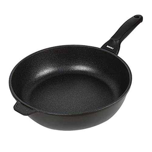 Risoli Padella Alta In Alluminio Pressofuso Con Manico In Bakelite, Linea Black Plus (Ø 28 Cm)