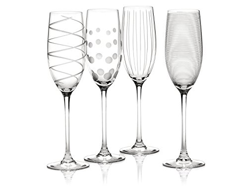 Mikasa Set Di Bicchieri Da Champagne Cheers Glass, 4 Pezzi, Bicchieri Da Champagne Con Disegni Stravaganti, 250 Ml