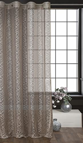 Eurofirany Amanda Rete Con Occhielli-1 Pezzo. Tenda Semitrasparente, Tendaggi, Decorazioni Per Interni Di Soggiorno, Camera Da Letto E Cucina, Poliest