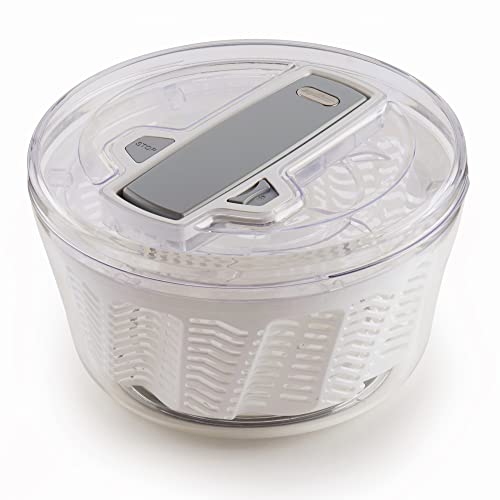 Zyliss E940014 Swift Dry Centrifuga Per Insalata, Grande, Plastica, Bianco, Insalatiera Con Coperchio, Scolaverdure, Lavabile In Lavastoviglie