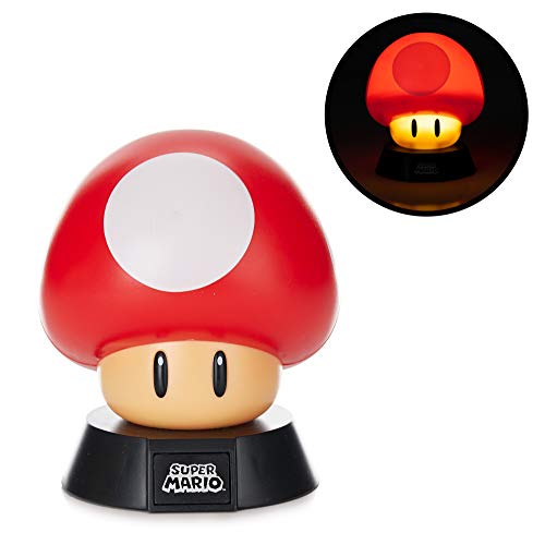 Nintendo Mushroom 3D Mini Light 50 W, Rosso, Standard
