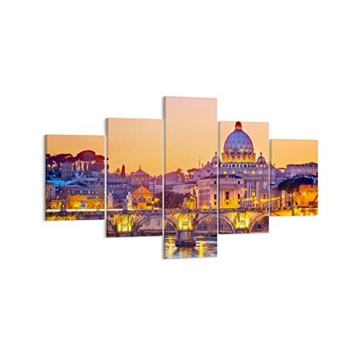 Quadro Su Tela Roma Italia Basilica Storia Stampe Da Parete 125X70Cm Quadri Moderni Soggiorno Camera Da Letto Cucina 5 Pezzi Piccoli Decorazione Mural
