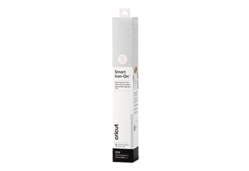 Cricut Smart Iron-On Heat-Transfer Vinyl | 1 Sheet | 33Cm X Glitter Silver, Vinile, 0.9M (3Ft)