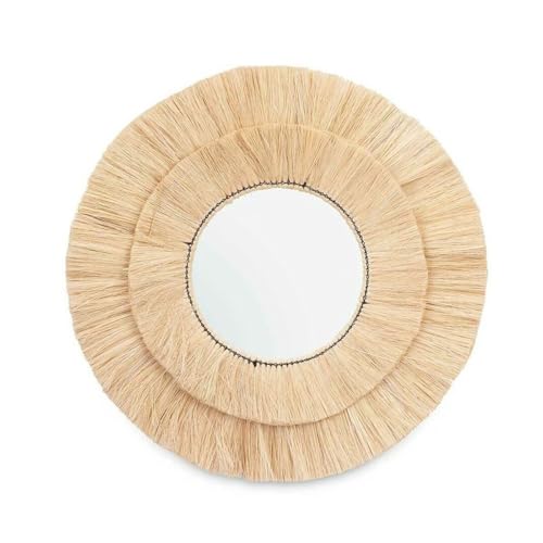 Gift Decor Specchio Da Parete Marrone Vetro Erba, 73 X 73 X 3 Cm