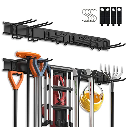 3-H Parete Attrezzata Garage, Pannello Porta Attrezzi Da Parete Acciaio Inossidabile Porta Utensili Da Lavoro Parete Forte Con 14 Ganci, 3 Guide Di Sc