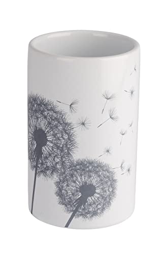 Wenko Bicchiere Portaspazzolini Astera Ceramica, Ceramica, 7 X 11 X 7 Cm, Bianco