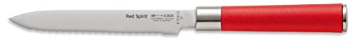 F. Dick F. Red Spirit Serrated Edge Universal Knife (5" Blade Length, Works Easily Through Shell Or Crust, Balanced Sharp) 81710132