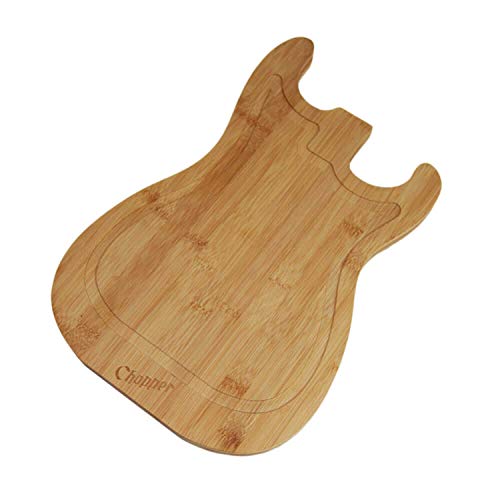Mikamax - Tagliere Per Chitarra In Bambù - Chitarra Cutting Board Bamboo - 25 X 1,5 X 38 Cm - Blocco Chef E Cucina