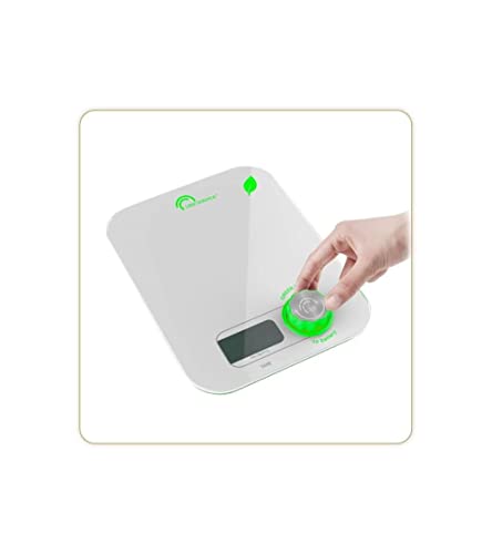 Little Balance 8198 Kinetic Flower Bianco, Bilancia Da Cucina Senza Batteria, Ecologica Grazie Al Pulsante Little Balance, 5 Kg, Bianco