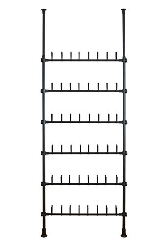 Wenko Sistema Telescopico Herkules Shoes Nero - Sistema Regolabile Di Organizzazione, Scaffale Per Scarpe, Acciaio, 94 X 165-300 X 9 Cm, Nero