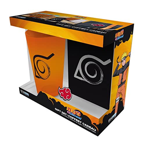 Abystyle - Naruto Shippuden - Confezione Di Vetro Xxl + Spilla + Taccuino Konoha