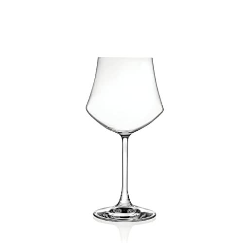 Rcr Cristalleria Italiana S.P.A. Linea Ego | Calici Da Acqua Vino Rosso E Bianco In Vetro Bicchieri Moderni Set 6 Biccheri Di Cristallo Da 43 Cl