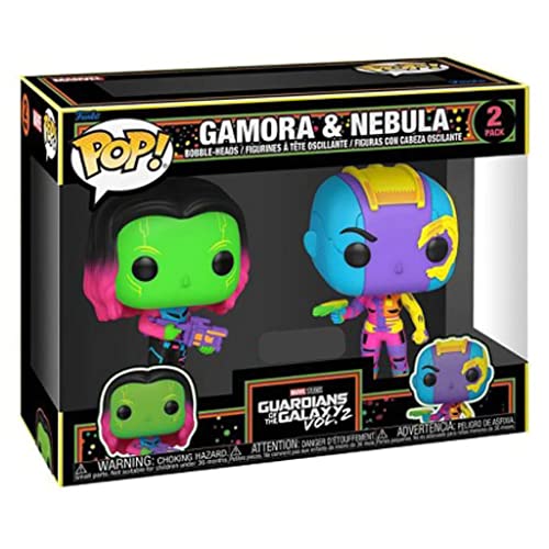 Funko Pop! Marvel Black Light Vinyl Figure Collection Mcu Glow Toy (Gamora & Nebula (2 Pack))