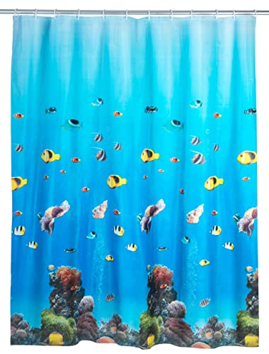 Wenko Tenda Doccia Ocean - Pellicola Materiale Sintetico, Peva, 180 X 200 Cm, Multicolore