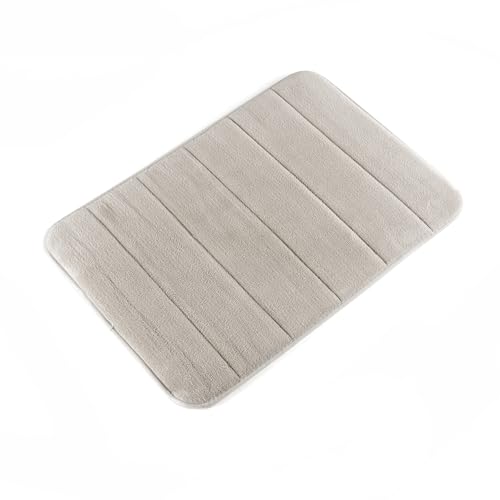 Innovagoods - Tappeto Bagno Memory Foam Antiscivolo, Superassorbente, Facile Da Pulire, Design Elegante, Grigio, Unitalla, Poliestere
