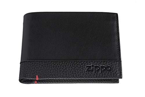 Zippo Nappa Leather Bi Fold Wallet Portamonete 12 Centimeters Nero (Black)