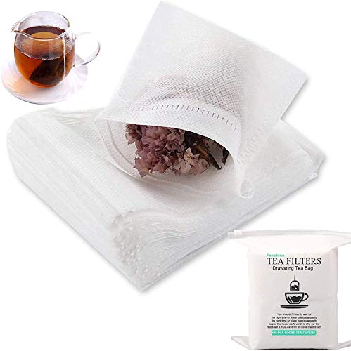 400 Pezzi Sacchetti Filtranti Da Tè Usa E Getta Sacchetti Da Tè Filtro A Cordoncino Di Serraggio In Cotone Vuoto Per Foglie Mobili Lo (9 X 7 Cm)