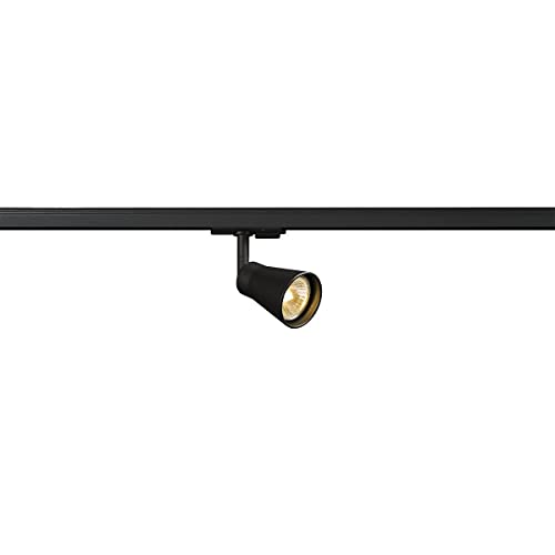 Slv Monofase, Spot Led, Faretto, Lampada A Soffitto, Sistema A Binari, Illuminazione Da Interno / Gu10, Avo Qpar51 50W Nero