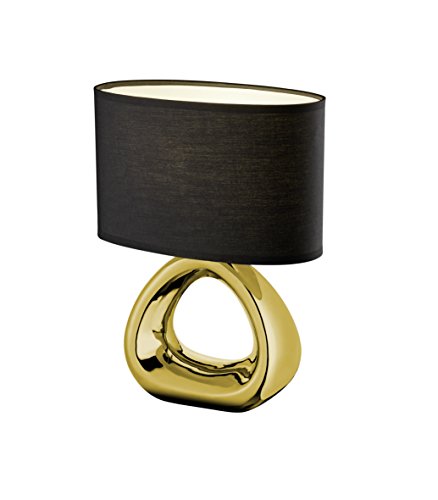 Reality Leuchten R50841089 Giza, Lampada Da Tavolo, Ceramica, E27, Argento, 15 X 24 X 34.5 Cm, Oro/Nero, 15 X 24 X 34.5 Cm, E27