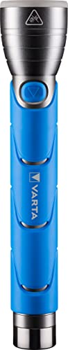 Varta, Torcia Led Outdoor Sports F30, 5 Watt, Incl. 3X Batterie High Energy C Torcia Lampada Con Fascia In Gomma Riflettente Sull’Estremità, Involucro