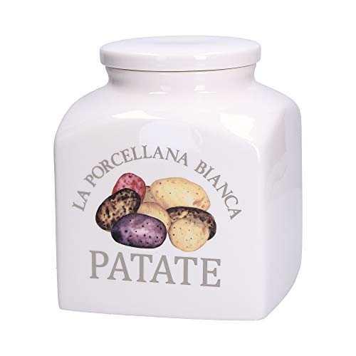 La Porcellana Bianca - Barattolo Porcellana Areato Deco Patate New In Gift Box - Conserva, Barattoli E Contenitori - Barattoli Cucina - Porcellana - 3