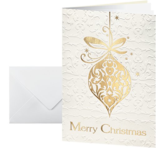 Sigel Ds049 Biglietti Di Auguri Natalizi Con Buste, Formato A6, Motivo: Golden Fantasy, Confezione Da 10, Impressione Oro/Incolore, Facile Da Stampare