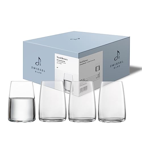 Zwiesel Glas Vivid Senses 122425 - Set Di 4 Bicchieri Universali In Vetro Di Alta Qualità, Altezza: 12 Cm, Diametro: 8,4 Cm, Capacità: 500 Ml
