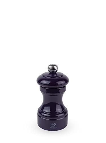 Peugeot - Macinapepe Bistro 10 Cm - Regolazione Classica - In Legno Etichettato Pefc - Fabbricazione Francese - Colore Laccato Melanzana