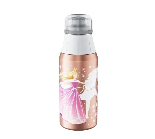 Alfi Kids Bottle 600Ml, Flower Princess, Borraccia Per Bambini In Acciaio, Ermetica Con Chiusura A Vite, Leggera E Robusta, Per Bevande Gassate, Anti-