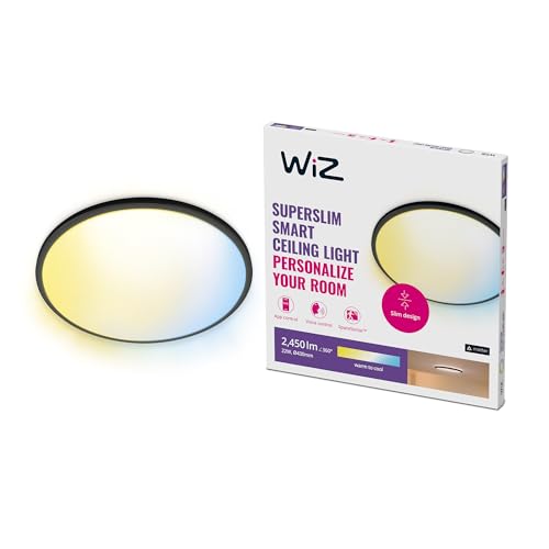 Wiz Plafoniera Superslim Smart Wifi, Luce Bianca Da Calda A Fredda, Wifi, 22W, Bianca, Tecnologia Spacesense, Controllo Vocale (Alexa, Apple Homekit,
