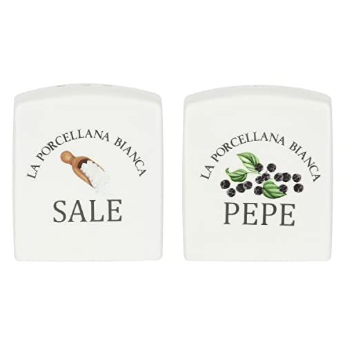 La Porcellana Bianca - Set Sale/Pepe Deco Memoria, Nylon/A - Conserva, Complementi Tavola - Porta Sale E Pepe, Saliera E Pepiera - Porcellana - 3X6Xh6