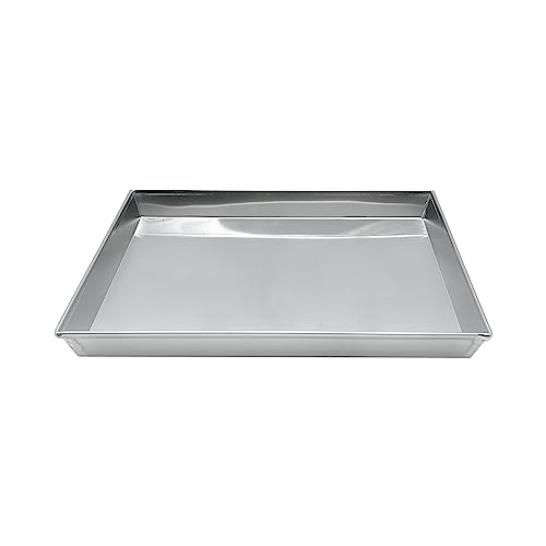 Pentole Agnelli Coal49/350 Teglia Rettangolare In Lega D'Alluminio 3003 Con Orlo, Argento, 50 X 35 Cm, 1 Pezzo