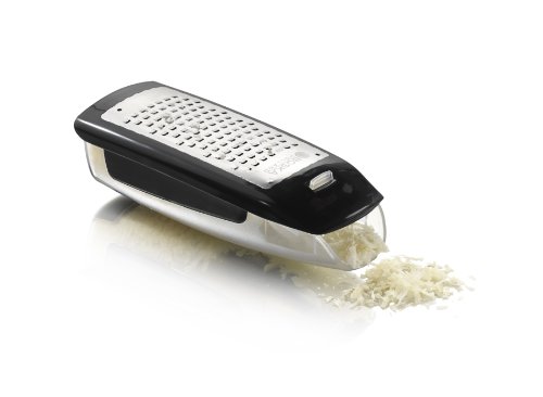 Boska Easy Grater/Grattugia Da Tavolo Con Ricettacolo/Adatto Per La Lavastoviglie/Argento/Nero / 16,5 X 7 X 4,5 Cm