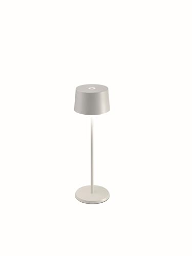 Zafferano, Lampada Olivia Pro, Lampada Da Tavolo Ricaricabile E Senza Fili Con Controllo Touch, Adatta Per Salotto Ed Esterni, Dimmer, 2700-3000 K, Al