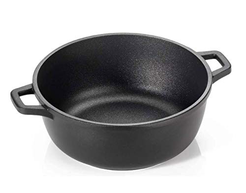 Home Grand Chef Casseruola Antiaderente Con 2 Manici, Alluminio Pressofuso, Nero, 24 Cm