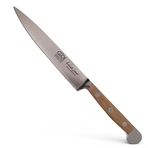 Güde Alpha Barrel Oak Coltello Per Affettare Con Manico In Quercia, Adulto, Quercia, Lunghezza Lama 16 Cm
