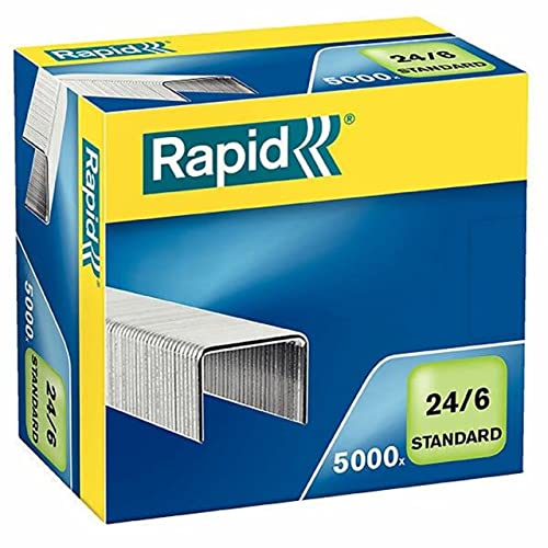Rapid 24859800 Confezione 5000 Graffe A Filo, 24/6, Blu