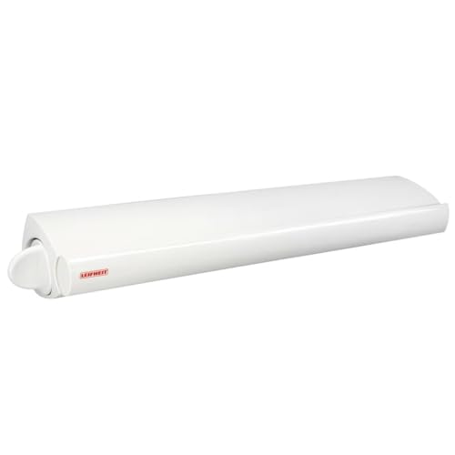Leifheit Rollfix Stendibiancheria Estensibile, Plastica Stendibiancheria Da Parete Salvaspazio Con 5 Robusti Fili Estraibili, Stendino Estensibile Fin