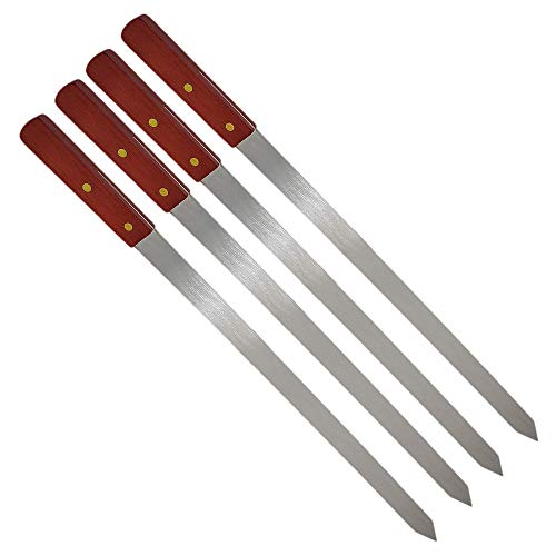 4Pezzi Spiedini Grigliati In Acciaio Inox, Spiedini Di Carne Lunghi 60 Cm Accessori Barbecue Per Utensili Barbecue