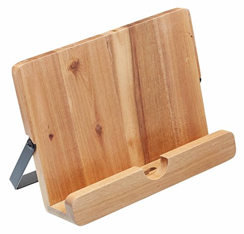 Kitchencraft Natural Elements Porta Ricette Da Cucina/Porta Tablet In Legno Di Acacia, Colore Marrone, 24 X 18,5 X 6,5 Cm