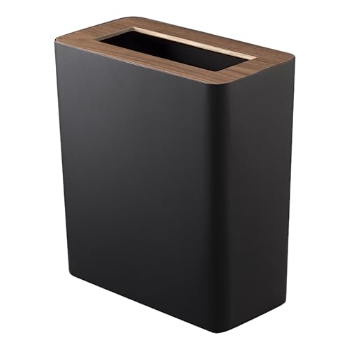 Yamazaki Home 3195 Rin Slim Trash Can, Nero