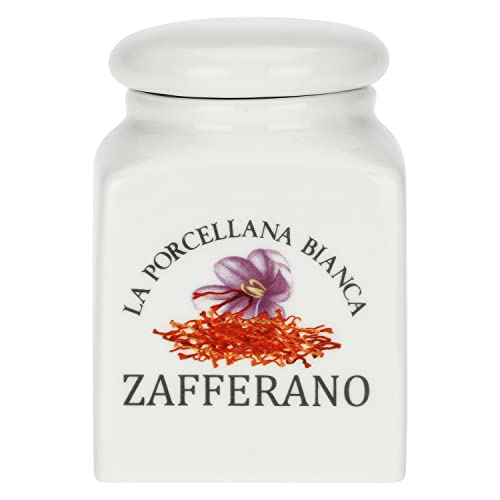 La Porcellana Bianca - Contenitore Per Zafferano, Nylon/A - Conserva, Barattoli E Contenitori - Barattoli Cucina - Porcellana - 175 Cc; 6X6Xh8,5 Cm