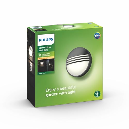 Philips Yarrow Lampada Led Da Parete, Giardino Ed Esterni, 6W, Nero