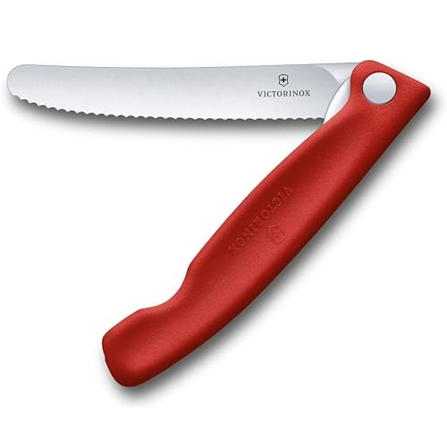 Victorinox Swiss Classic, Coltello Da Verdura Pieghevole Con Lama In Acciaio Inox E Manico In Plastica, Rosso, Taglia Unica